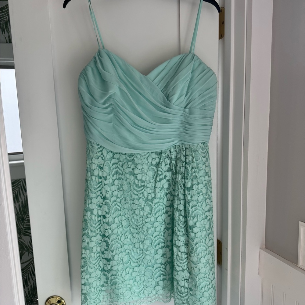 Mint Green Lace Bridesmaids Dress